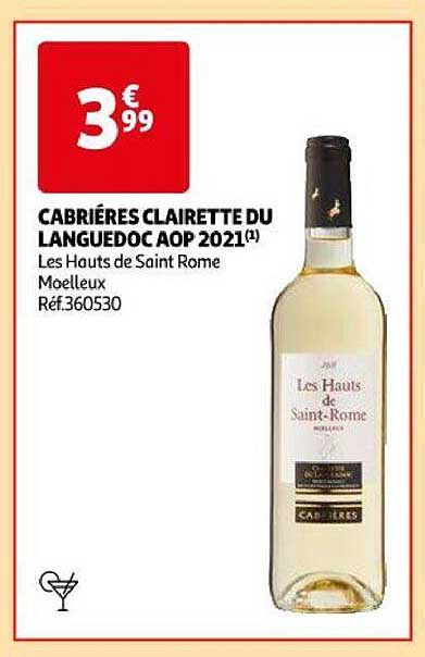 cabrières clairette du languedoc aop 2021 les hauts de saint rome moelleux