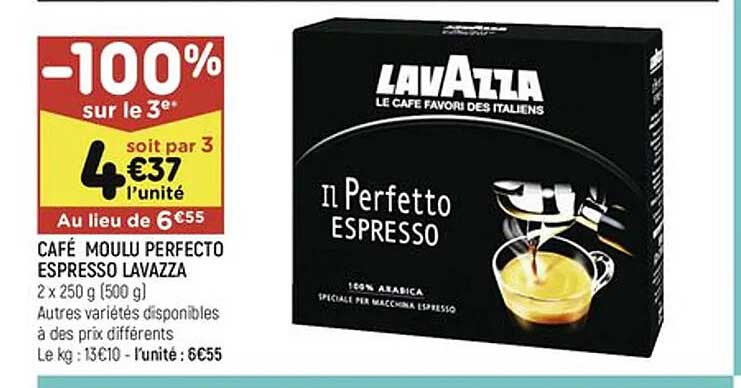 café moulu perfecto espresso lavazza