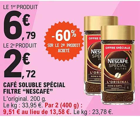 Café Soluble Spécial Filtre "nescafé"