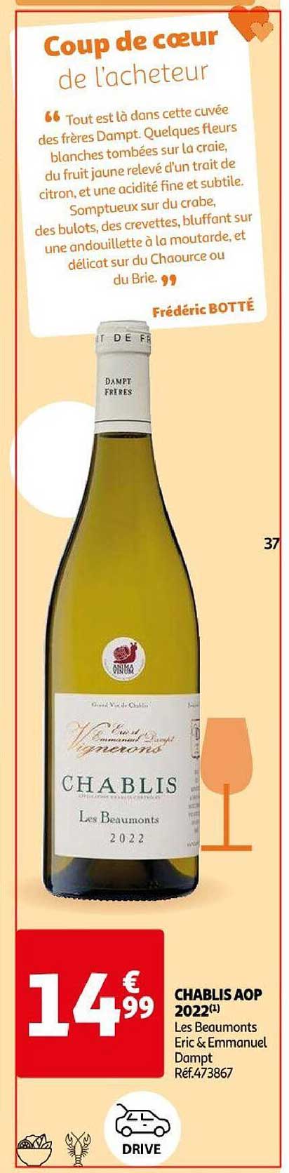 chablis aop 2022 les beaumonts eric et emmanuel