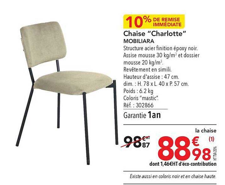chaise "charlotte" mobiliara