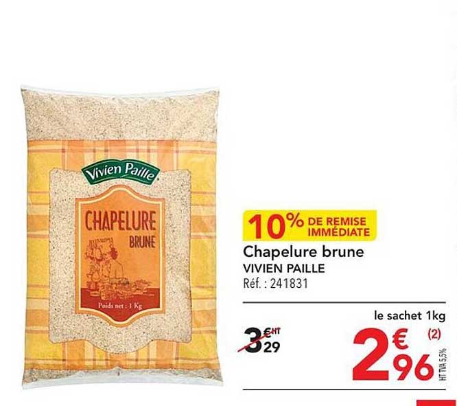chapelure brune vivien paille