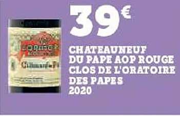 Chateauneuf Du Pape Aop Rouge Clos De L'oratoire Des Papes 2020