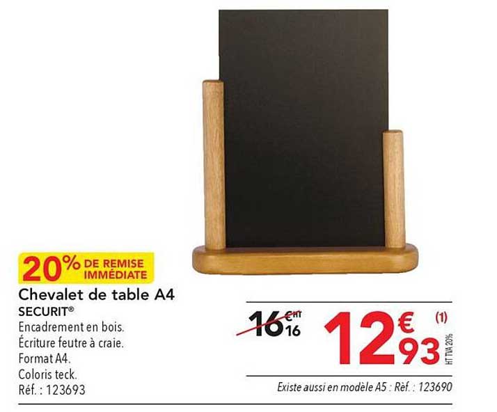 Chevalet De Table A4 Securit