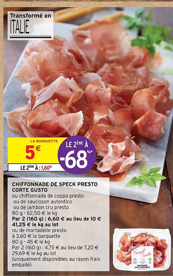 chiffonade de speck presto corte gusto .