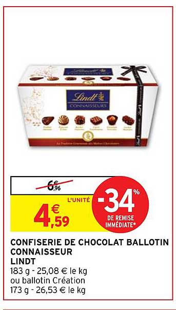 Confiserie De Chocolat Ballotin Connaisseur Lindt