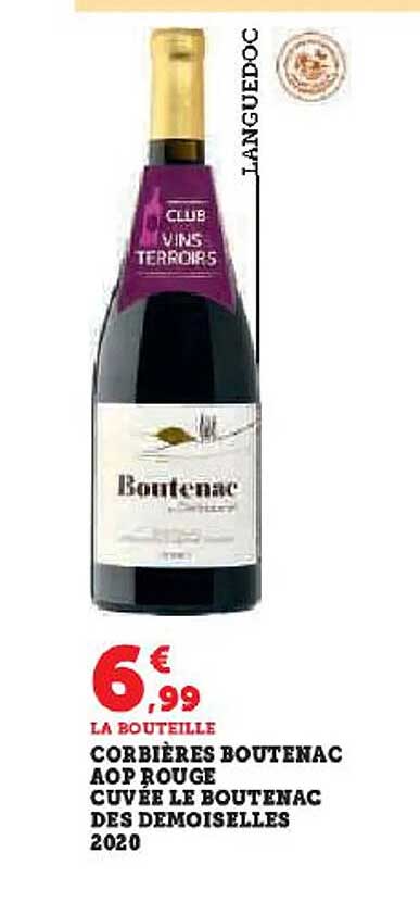 corbières boutenac aop rouge cuvée le boutenac des demoiselles 2020