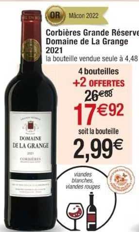 corbières grande réserve domaine de la grange 2021