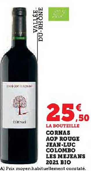 cornas aop rouge jean-luc colombo les mejeans 2021 bio
