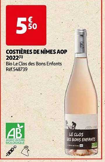 costières de nîmes aop 2022 bio les clos des bons enfants