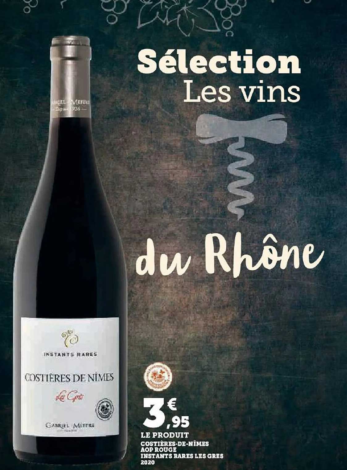 costières-de-nîmes aop rouge instants rares les gres 2020