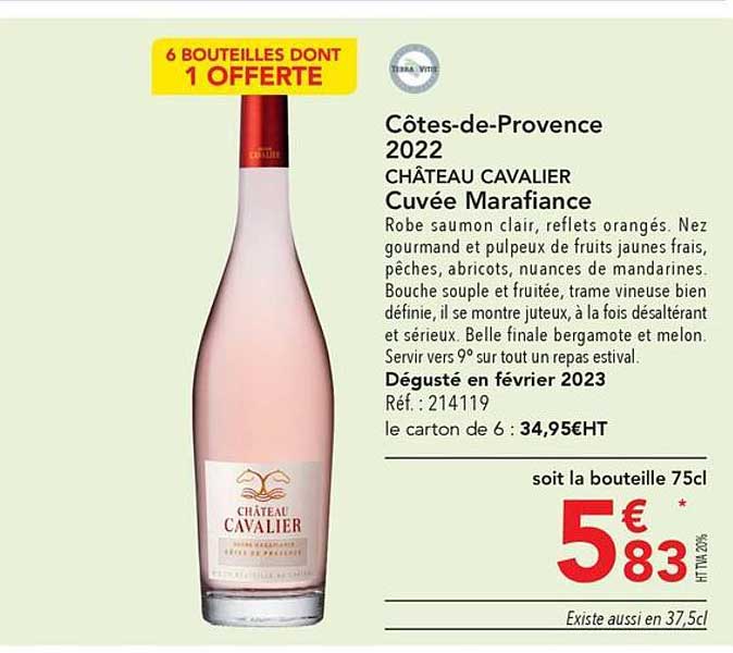 côtes-de-provence 2022 château cavalier cuvée marafiance