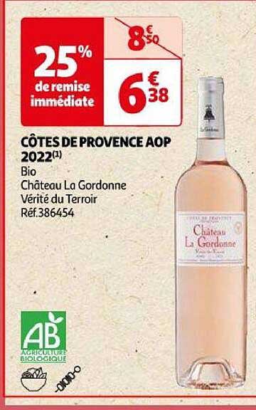 côtes de provence aop 2022 bio château la gordonne vérité du terroir