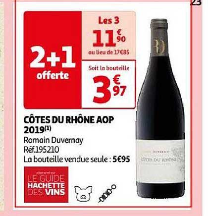côtes du rhône aop 2019 romain duvernay
