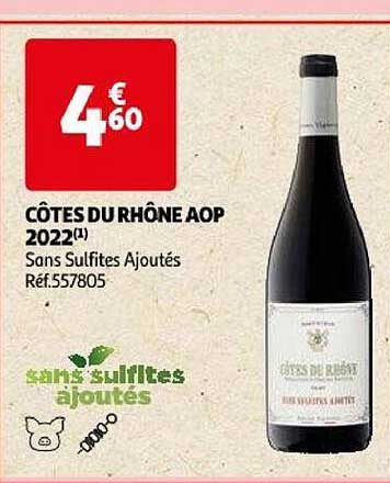 côtes du rhône aop 2022 sans sulfites ajoutés