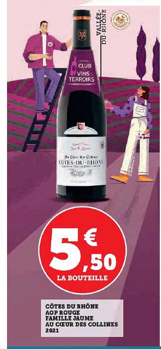 côtes du rhône aop rouge famille jaume au cœur des collines 2021