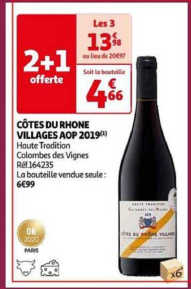 côtes du rhône villages aop 2019 haute tradition colombes des vignes