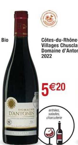Côtes Du Rhône Villages Chusclan Domaine D'antonin 2022