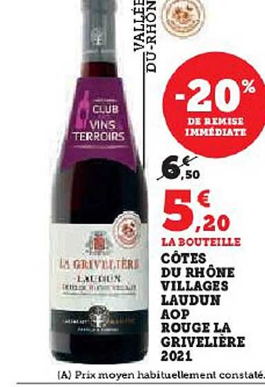 côtes du rhône villages laudun aop rouge la grivelière 2021