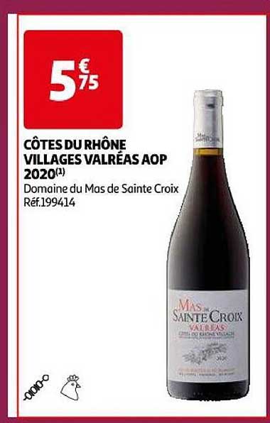 côtes du rhône villages valréas aop 2020 domaine du mas de sainte croix