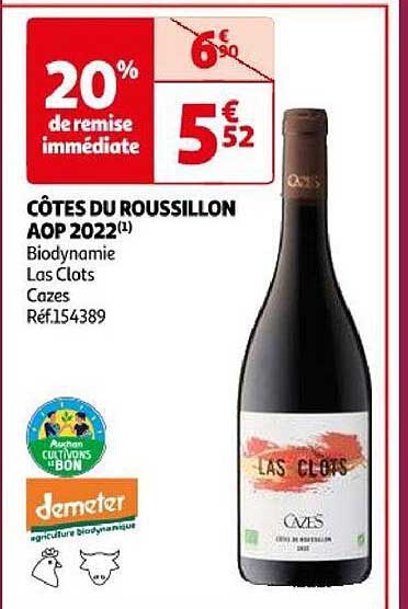 côtes du roussillon aop 2022 biodynamie las clots cazes