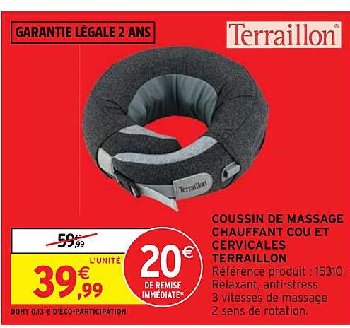 Coussin De Massage Chauffant Cou Et Cervicales Terraillon