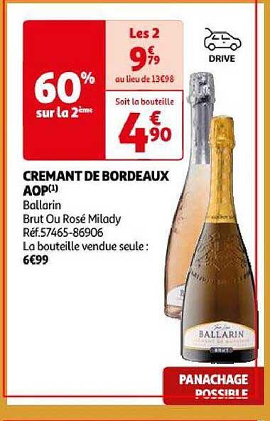 Crémant De Bordeaux Aop Ballarin Brut Ou Rosé Milady