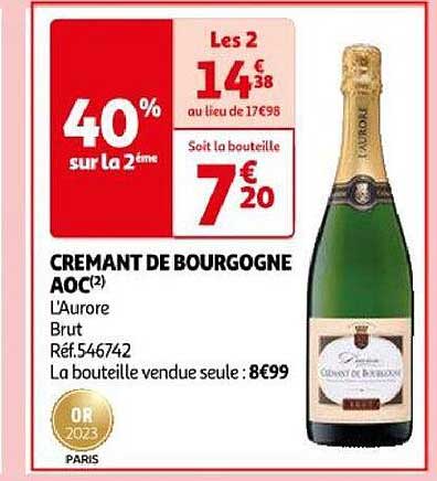Crémant De Bourgogne Aoc L'aurore Brut