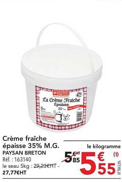 crème fraîche épaisse 35% m.g. paysan breton