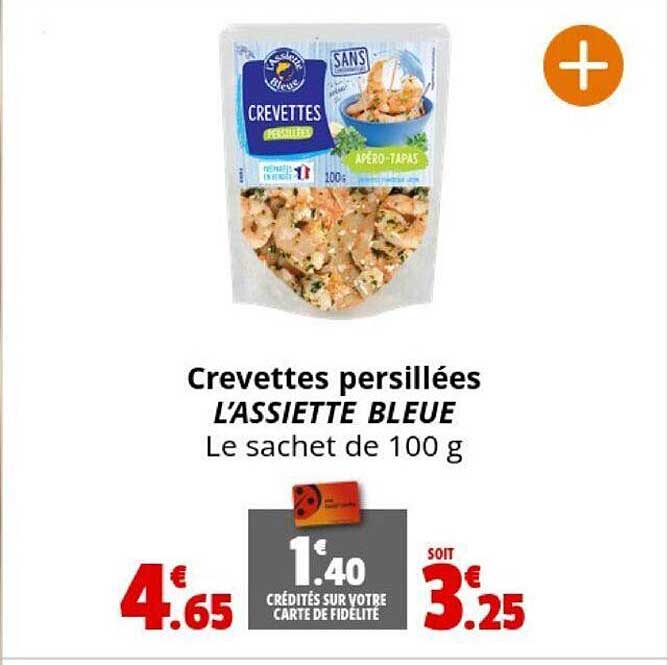 crevettes persillées l'assiette bleue