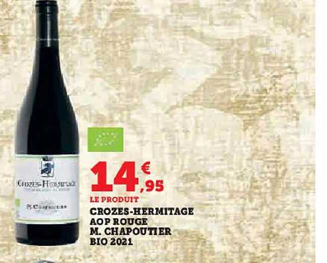 crozes-hermitage aop rouge m. chapoutier bio 2021