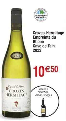 crozes-hermitage empreinte du rhône cave de tain 2022