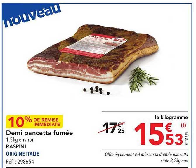Demi Pancetta Fumée Raspini