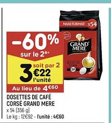 dosettes de café corsé grand mère