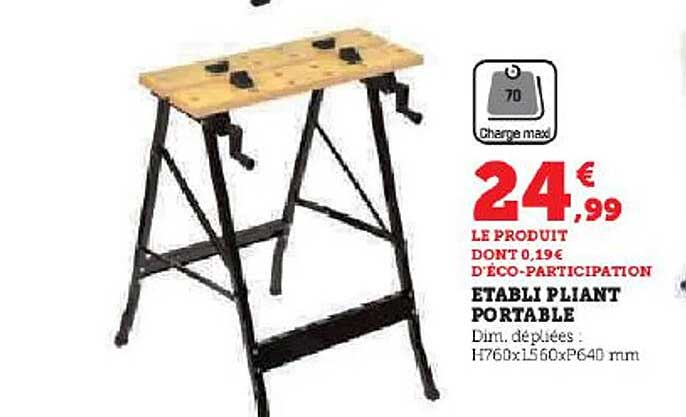 établi Pliant Portable