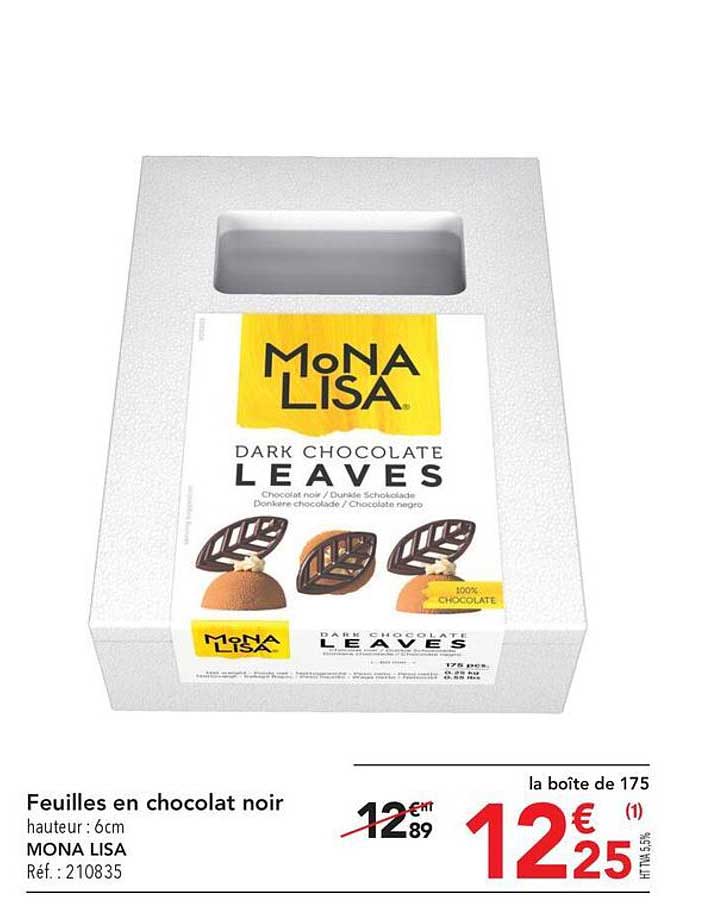 feuilles en chocolat noir mona lisa