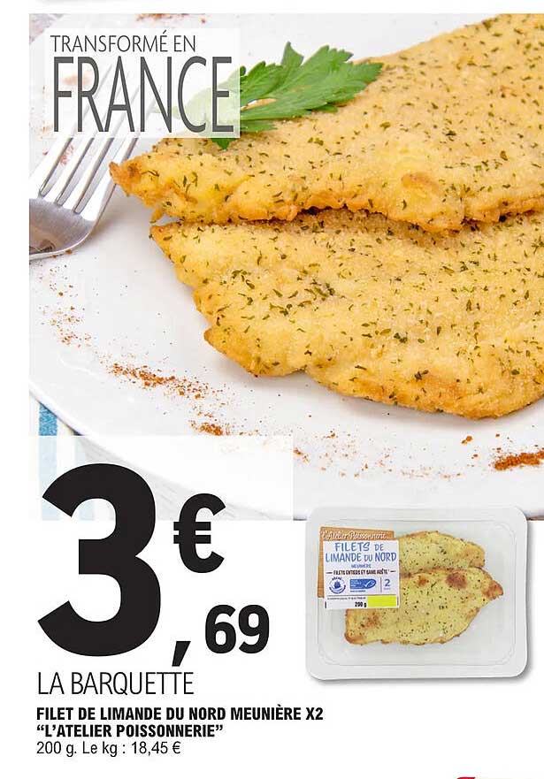 filet de limande du nord meunière x2 l'atelier poissonnerie
