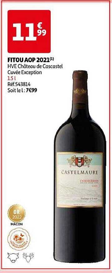 fitou aop 2021 hve château de cascastel cuvée exception