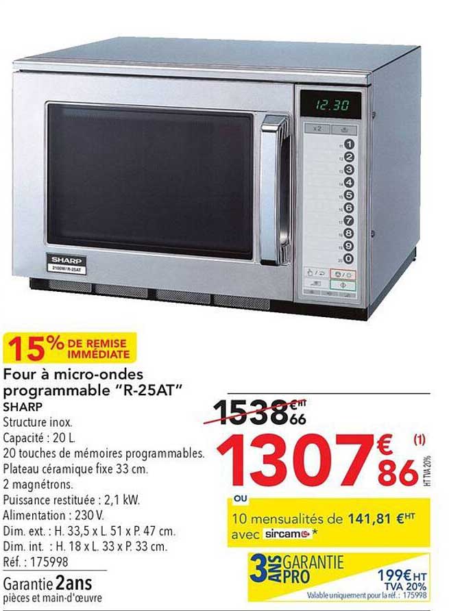 four à micro-ondes programmable "r25at" sharp