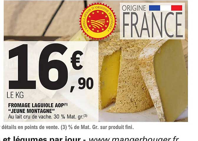 Fromage Laguiole Aop Jeune Montagne