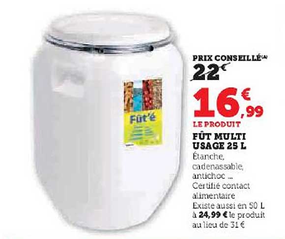 fût multi usage 25l
