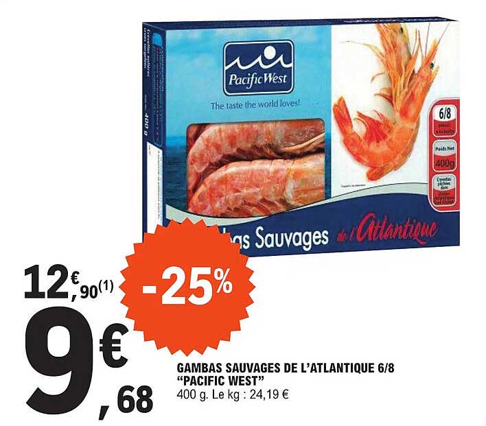 gambas sauvages de l'atlantique 6-8 pacific west