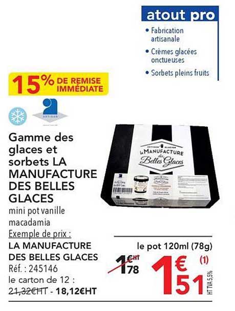 gamme des glaces et sorbets la manufacture des belles glaces