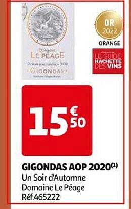 gigondas aop 2020 un soir d'automne domaine le péage