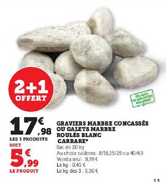 graviers marbre concassés ou galets marbré roulés blanc carrare