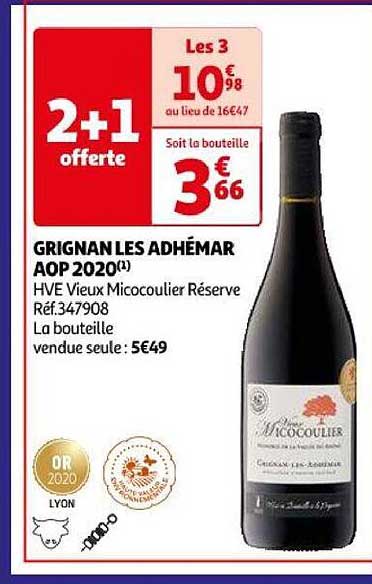 grignan adhémar aop 2020 hve vieux micocoulier réserve