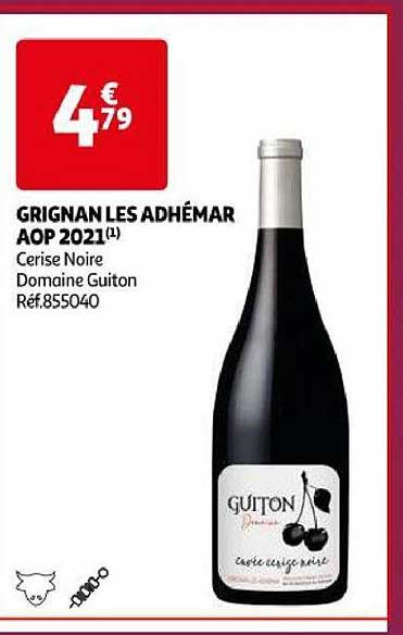 grignan les adhémar aop 2021 cerise noire domaine guiton