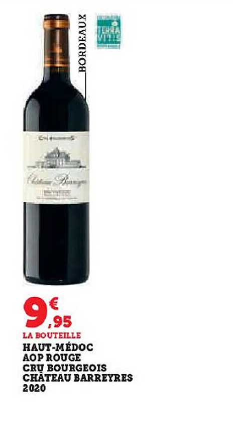 haut-médoc aop rouge cru bourgeois château barreyres 2020