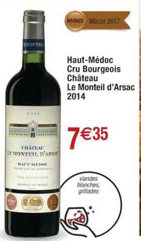 haut-médoc cru bourgeois château le monteil d'arsac 2014
