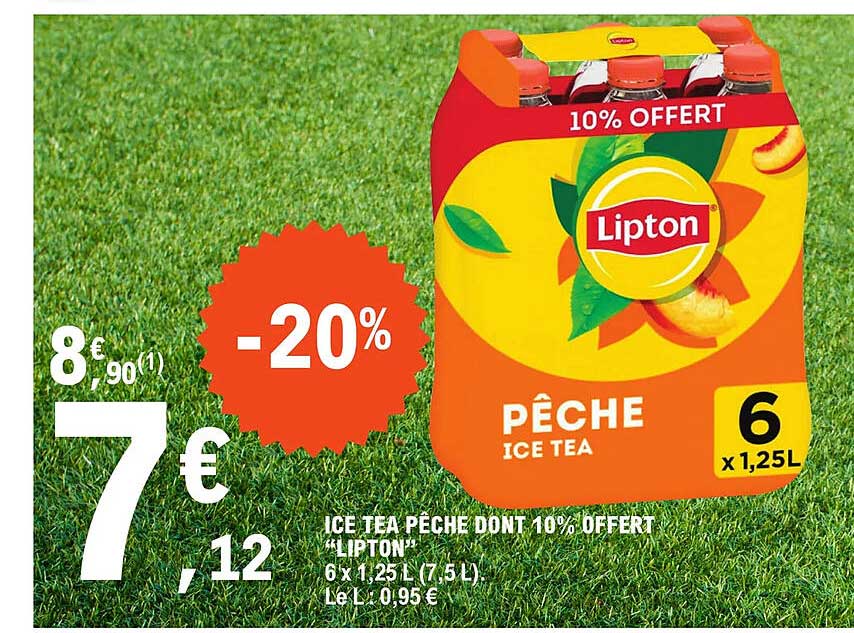 ice tea pêche dont 10"offert lipton